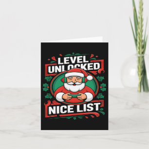 Weihnachts Gamer Boys Nice List Video Game Santa X Karte