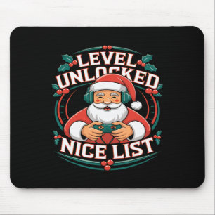 Weihnachts Gamer Boys Nice List Video Game Santa X Mousepad