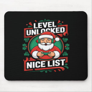 Weihnachts Gamer Boys Nice List Video Game Santa X Mousepad