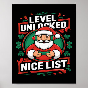 Weihnachts Gamer Boys Nice List Video Game Santa X Poster