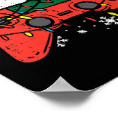Weihnachts-Gamer-Controller Xmas Boys Kinder Jugen Poster (Ecke)