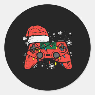 Weihnachts-Gamer-Controller Xmas Boys Kinder Jugen Runder Aufkleber