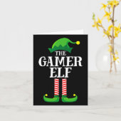 Weihnachts-Gamer Elf Matching Familiengruppe Chris Karte (Gelbe Blume)