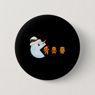 Weihnachts Gamer Funny Video Game Snowman Eat Ging Button