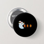 Weihnachts Gamer Funny Video Game Snowman Eat Ging Button (Vorne & Hinten)