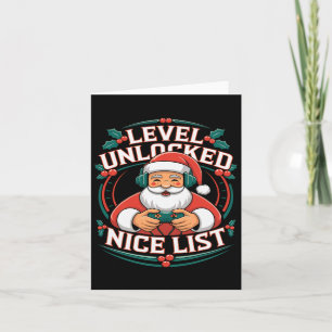 Weihnachts-Gamer-Jungen Nice List Videospiel Santa Karte