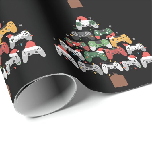 Weihnachts Gaming Tree Gamers Gamer Xmas Geschenke Geschenkpapier (Rolleneckpunkt)