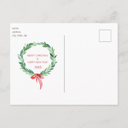 Weihnachts-Gardland-Foto Postkarte (Rückseite)