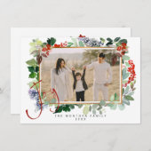 Weihnachts-Garland-Foto Ferienwohnung Feiertagskarte (Vorne/Hinten)