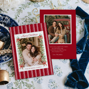Weihnachts-Garlanden-Foto-Grußkarte Einladung