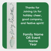 Weihnachts-Gastgeschenk Quadratischer Aufkleber (Vorderseite)