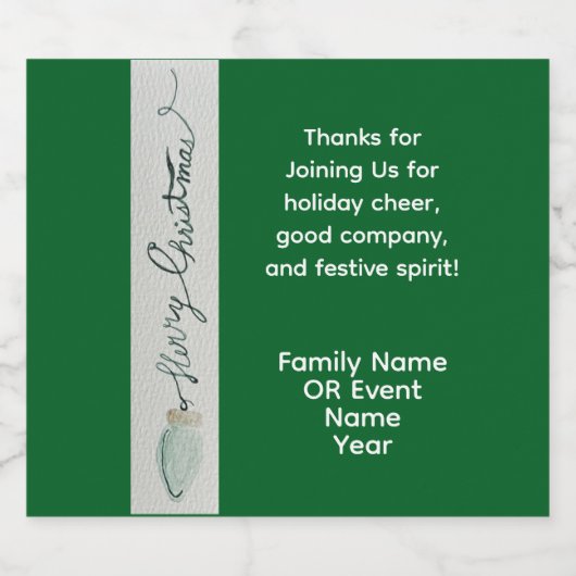 Weihnachts-Gastgeschenk Schaumweinetikett (Einzelnes Label)