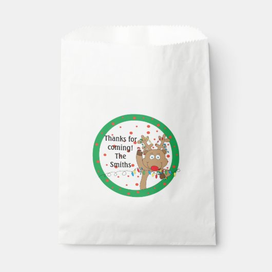 Weihnachts-Gastgeschenk-Tasche. "Rentier" personal Geschenktütchen (Vorderseite)