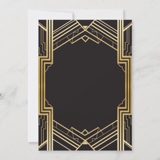 Weihnachts-Gatsby-Party Gold Art Deco X-Mas Einladung (Rückseite)