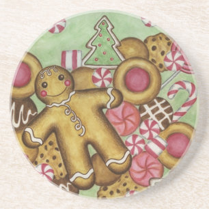 Weihnachts-Gebäck-Unterlage aus Lebkuchen Getränkeuntersetzer