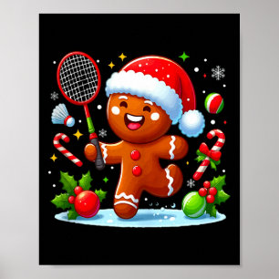 Weihnachts-Gebäck-Weihnachten spielt Badminton Lus Poster