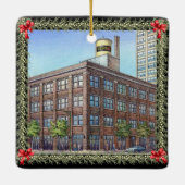 Weihnachts-Gebäude Keramikornament (Rückseite)