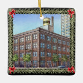 Weihnachts-Gebäude Keramikornament (Vorderseite)