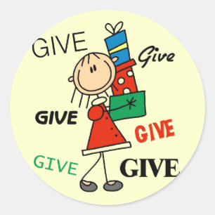 Weihnachts-Gebe-Gebe-Gebe-T-Shirts und Geschenke Runder Aufkleber