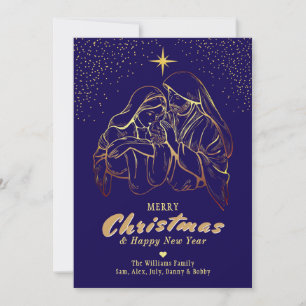 Weihnachts-Geburts-Szene Religiös Elegant 2026 Kal Feiertagskarte