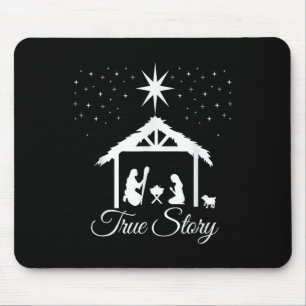 Weihnachts-Geburtsszene-Shirt Wahre Geschichte Geb Mousepad