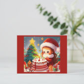 Weihnachts Geburtstag 1 Postkarte (Stehend Vorderseite)