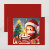 Weihnachts Geburtstag 1 Postkarte (Vorne/Hinten)