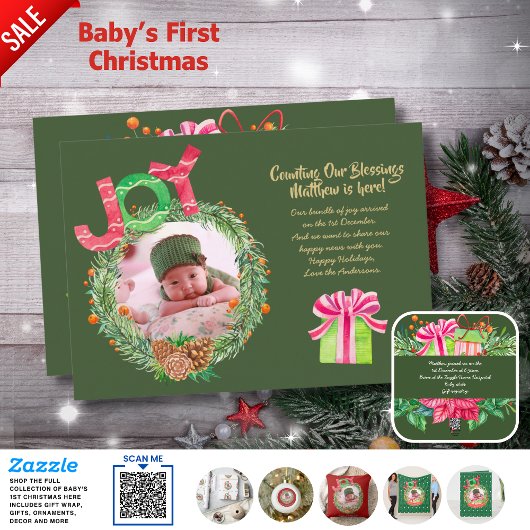 Weihnachts-Geburtstag FOTO Ankündigung Moderne