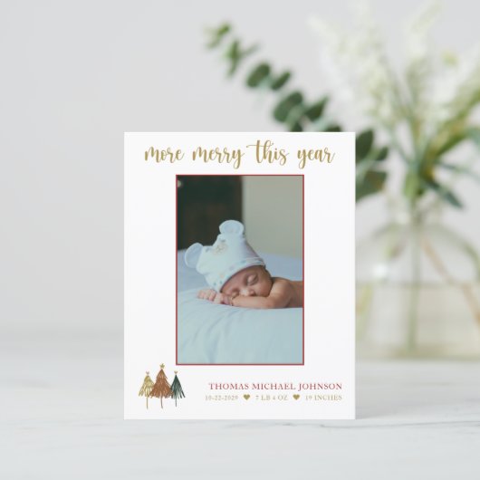 Weihnachts-Geburtstagskarte (Stehend Vorderseite)