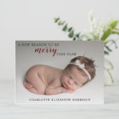 Weihnachts-Geburtstagskarte Foto Dankeskarte (Stehend Vorderseite)