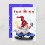 Weihnachts Geburtstagskarte Skater Genießen mit Ge (Vorne/Hinten)