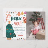 Weihnachts-Geburtstagsparty Dankeschön Card Foto Einladung (Vorderseite)