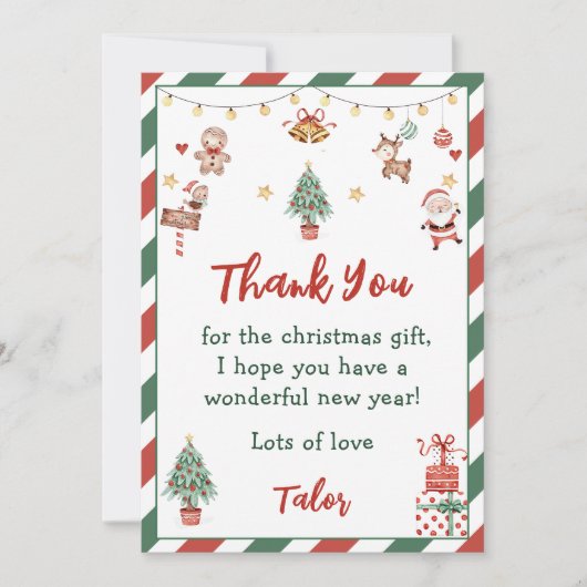 Weihnachts Geburtstagsparty Dankeschön Karte (Vorderseite)