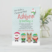 Weihnachts-Geburtstagsparty Einladung (Stehend Vorderseite)