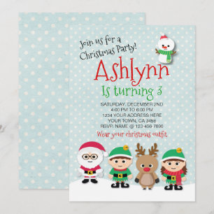 Weihnachts-Geburtstagsparty Einladung