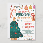 Weihnachts-Geburtstagsparty Einladung (Vorderseite)