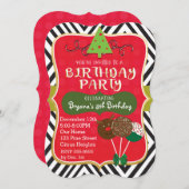 Weihnachts-Geburtstagsparty Pop Einladungen (Vorne/Hinten)