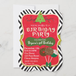 Weihnachts-Geburtstagsparty Pop Einladungen