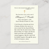 Weihnachts-Gedenkkarte Visitenkarte (Rückseite)