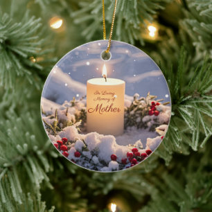 Weihnachts-Gedenkstätte Mama Mutter Kerzenschnee Keramik Ornament