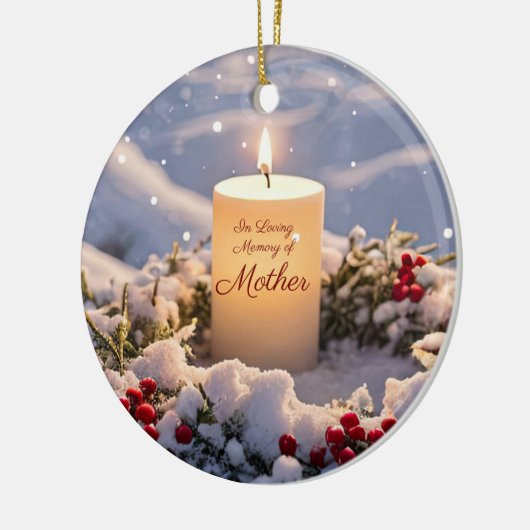 Weihnachts-Gedenkstätte Mama Mutter Kerzenschnee Keramik Ornament (Links)