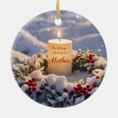 Weihnachts-Gedenkstätte Mama Mutter Kerzenschnee Keramik Ornament (Hinten)