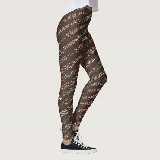 Weihnachts-Gedicht-Muster ID593 der Saison Leggings (Rechts)