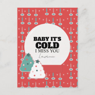 Weihnachts-Gefängnis-Liebe auf Distanz im Winter Postkarte