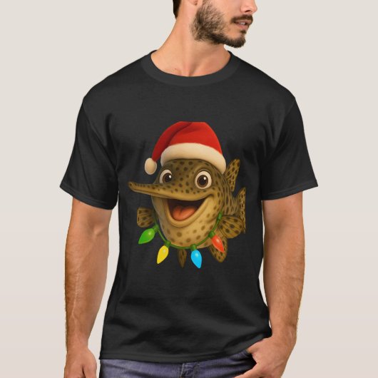 Weihnachts-Gefleckter Knochenhecht T-Shirt (Vorderseite)
