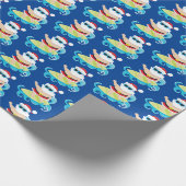 Weihnachts-gefliestes Strandsurfen Geschenkpapier (Ecke)