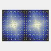 Weihnachts-Gefühl - goldene Sterne, Weihnachtsbäum Geschenkpapier Set (Vorderseite 3)