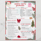 Weihnachts-Geheim-Santa-Fragebogen Flyer (Vorne)