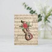 Weihnachts-Geige und Notenpostkarte Postkarte (Stehend Vorderseite)