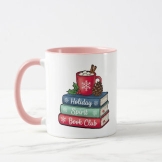 Weihnachts-Geist Buchclub-Tasse | Rosa Tasse